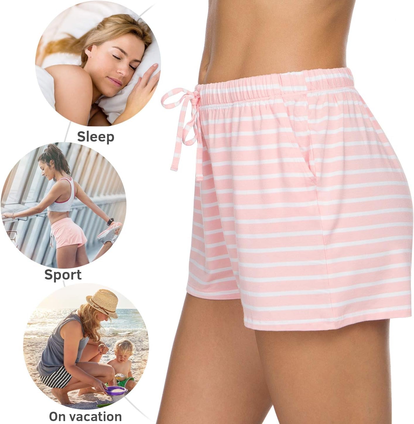 Pajama Shorts Womens Lounge Short Sleep Shorts Pajama Bottoms