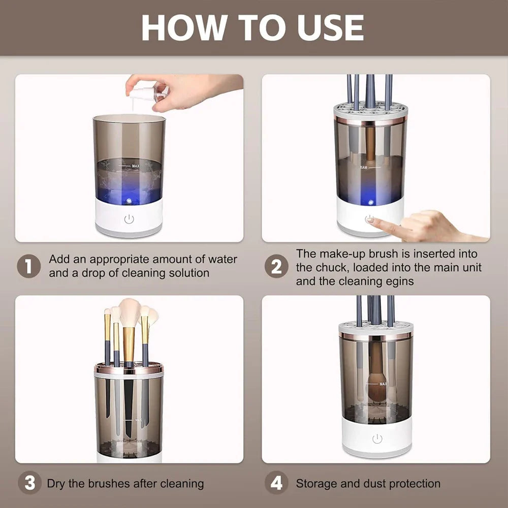 Revolutionary Automatic Makeup Brush Cleaner & Dryer - Effortless Cleaning for Flawless Beauty