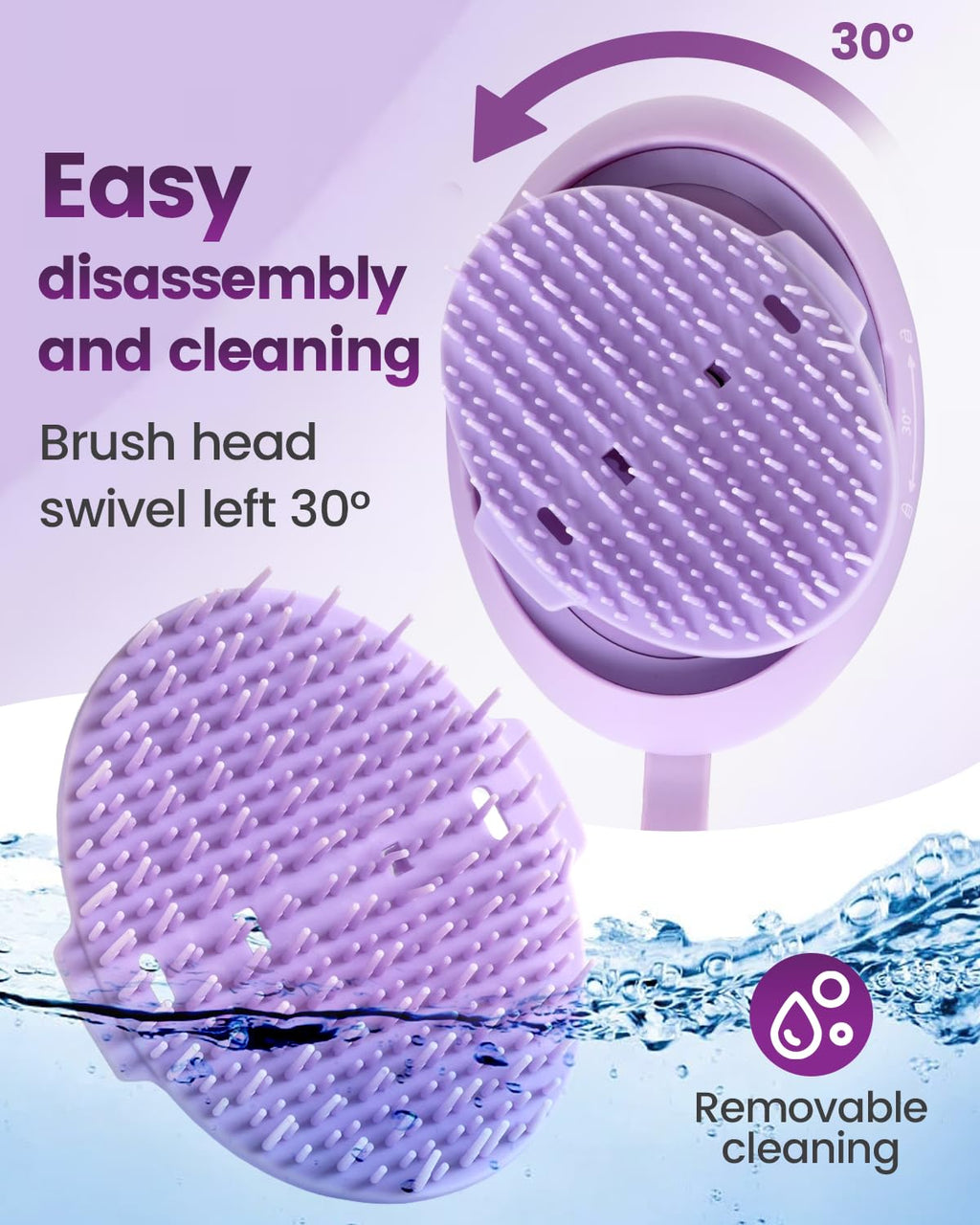 Rechargeable Electric Scalp Massager with Anion Technology – Portable Head Massager for Ultimate Relaxation and Frizz Control (Purple)