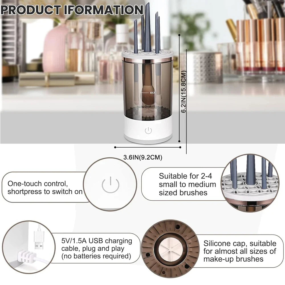 Revolutionary Automatic Makeup Brush Cleaner & Dryer - Effortless Cleaning for Flawless Beauty