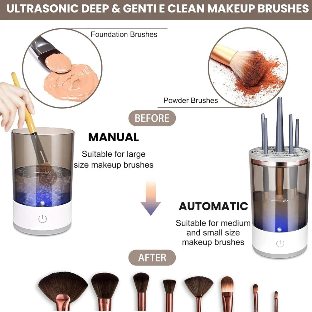 Revolutionary Automatic Makeup Brush Cleaner & Dryer - Effortless Cleaning for Flawless Beauty