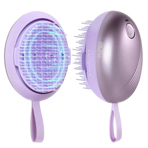 Rechargeable Electric Scalp Massager with Anion Technology – Portable Head Massager for Ultimate Relaxation and Frizz Control (Purple)